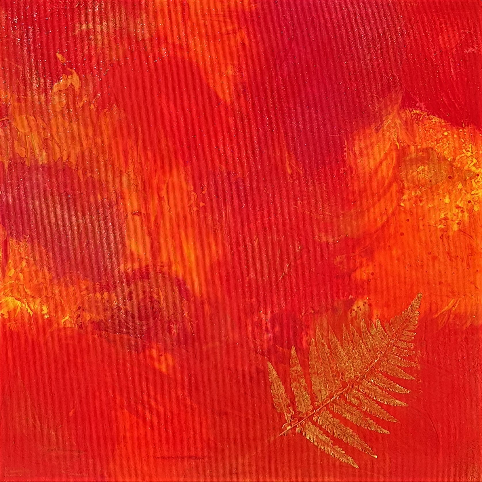 Feuerrot - 50x50cm